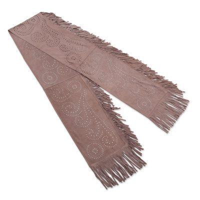 Back to Earth,'Hand Crafted Suede Leather Scarf'