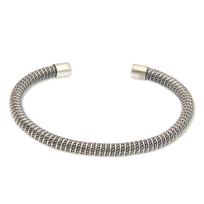 Sterling silver cuff bracelet, 'Fantasy Dreamer'