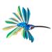 Cheerful Hummingbird,'Wood Hanging Alebrije Hummingbird Sculpture in Blue'