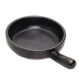 Black Fryer,'Handcrafted Ceramic Serving Skillet from Indonesia'