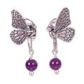 Dreamy Monarchs,'Monarch Butterfly Dangle Earrings from Mexico'