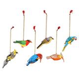 Festive Birds,'Hand-Painted Assorted Bird Ornaments (Set of 6)'