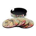 Wood coasters, 'Mughal Muse' (set of 4)