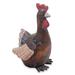 Funny Brown Hen,'Artisan Hand Carved Brown Wood Chicken Sculpture'