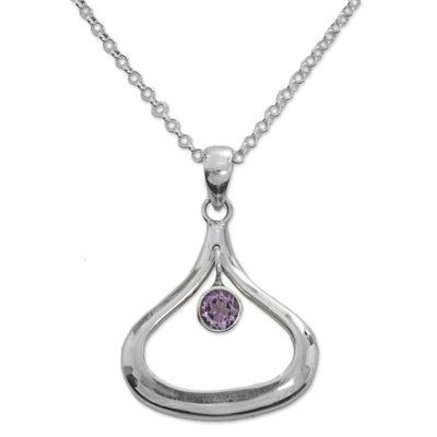 Unbreakable Purple,'Sterling Silver Amethyst Pendant Necklace from Indonesia'