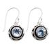 Batur in Aqua,'Sterling Silver Dangle Earrings with Blue Topaz Gemstones'