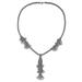 Regal Cascade,'Ornate Sterling Silver 925 Ball Chain Y Necklace'