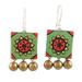 Petunia Delight,'Artisan Crafted Ceramic Dangle Earrings'