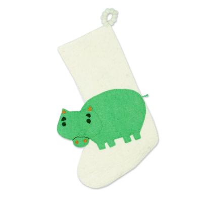Hippo Holiday,'Hippo Themed Wool Felt Christmas St...