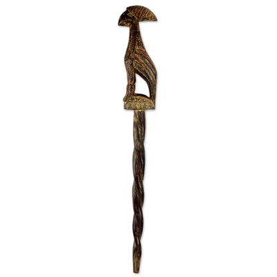 Rooster's Comb,'Rooster Handled Walking Stick Painted to Appear as Antique'