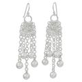 Chain Mail Dewdrops,'Fair Trade 925 Sterling Silver Earrings Handcrafted in Thai'