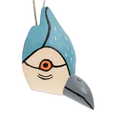 Kingfisher,'Light Blue Kingfisher Small Wood Mask'