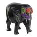 Elephant Masquerade,'Mahogany and Recycled Glass Bead Decorative Elephant Box'