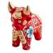 Red Pucara Bull,'Red Painted Ceramic Bull Folk Art Sculpture'