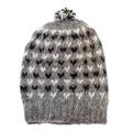 '100% Alpaca Hat in Black and Grey Hand-Knitted in Peru'