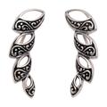 Climbing Marquise,'Hand Made Sterling Silver Climbing Earrings from Bali'