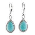 Glamorous Sky,'Rhodium Plated Amazonite and Sterling Silver Dangle Earrings'