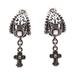 Celuk Cross,'Sterling Silver Cross Dangle Earrings from Bali'