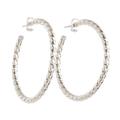 Moon Charm,'Guatemalan Sterling Silver Torsade Half-Hoop Earrings'