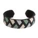 Jungle Thatch,'Zigzag Glass Beaded Cuff Bracelet from El Salvador'