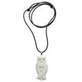 White Owl Family,'Artisan Crafted Owl Family Pendant on Leather Cord Necklace'