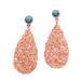 Nested Teardrops,'Teardrop Rose Gold Plated Magnesite Earrings from Bali'