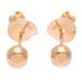Orbs of Wealth,'Thai 14k Gold Stud Earrings with Gold-Plated Clasps'