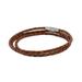 Brown Charm,'23 Inch Braided Brown Leather Wrap Bracelet from Thailand'