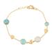 Golden Glamour,'18k Gold Plated Multi Gemstone Station Bracelet'