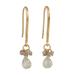 Fascinating Glam,'Gold Plated Prehnite and Labradorite Cluster Earrings'