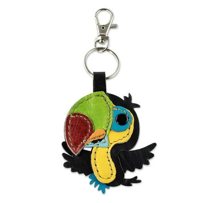 Bright Toucan,'Handmade Colorful Leather Toucan Key Fob'