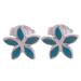 Marquise Bursts,'Marquise Chrysocolla Stud Earrings from Peru'
