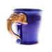 Elephant Handle in Blue,'Celadon Ceramic Elephant Mug in Blue from Thailand (10 oz.)'