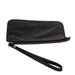 Trendy Fashion in Black,'Handmade Black Leather Wristlet from Brazil'