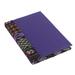 'Leather Accent Cotton Journal in Blue-Violet from India'