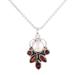 Eternal Ecstasy,'925 Sterling Silver Faceted Red Garnet Pendant Necklace'