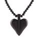 Heart Adoration,'Heart-Shaped Ebony Wood Beaded Pendant Necklace'