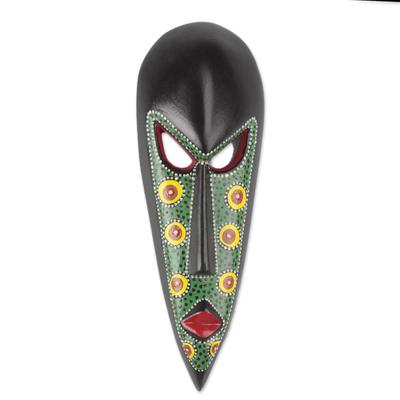 Color of Pride,'African Mask in Green Handcrafted in Ghana'