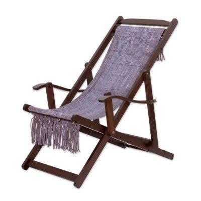 Oceanside,'Adjustable Frame Purple Recycled Cotton Blend Hammock Chair'