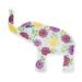 Pretty Floral Elephant,'White Elephant Hand Painted Brooch Pin with Flowers'