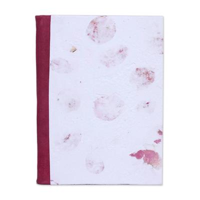 Rosy Rain,'Recycled Paper Journal in White from Mexico'