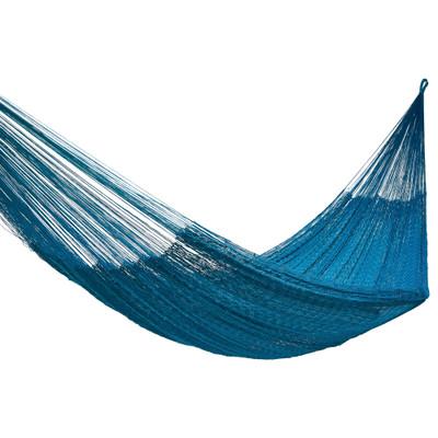 Teal Haven,'Handwoven Teal Hammock from Mexico (Single)'