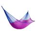 Berry Blossom,'Hand Woven Pink and Blue Nylon Hammock from Mexico (Double)'