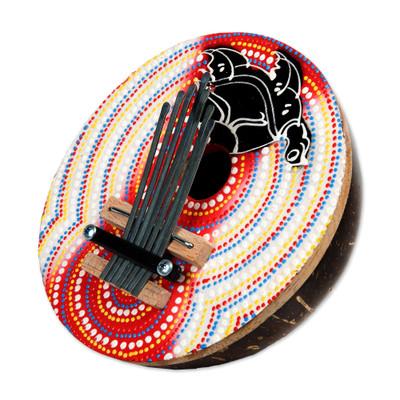 Joyous Turtle,'Handmade Coconut Shell and Wood Turtle Kalimba Thumb Piano'