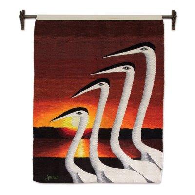 Swans at Sunset,'Wool Tapestry'