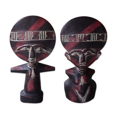 Wood fertility dolls, 'Twins' (pair) - Fertility Doll Wood Sculptures