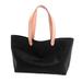 Sophisticated Shopper,'Handcrafted Black Leather Tote Bag with Cream Straps'
