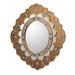 Sweet Flower Majesty,'Reverse Painted Glass Mirror Wall Decor from the Andes'