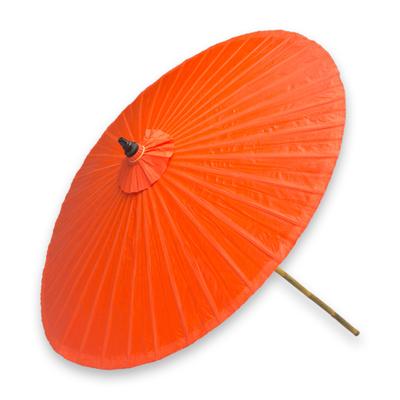 Decorative garden umbrella, 'Happy Garden in Orange'