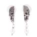 Skull Pearls,'Silver and Cultured Pearl Skull Dangle Earrings from Mexico'
